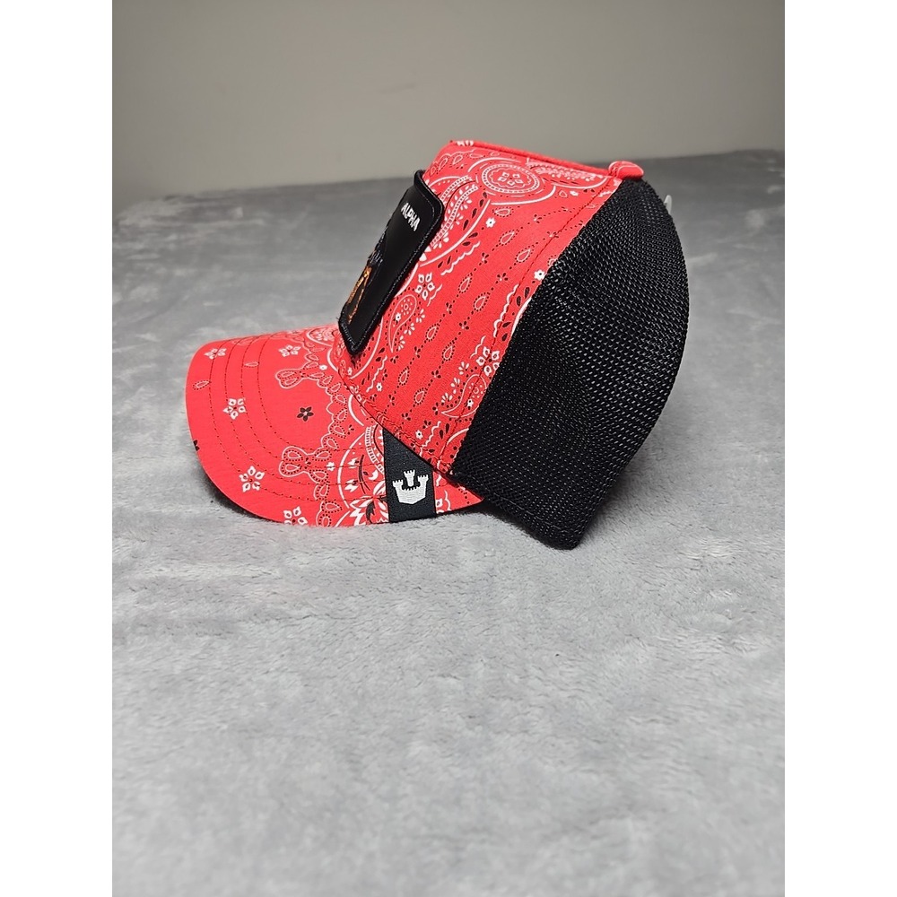 Goorin Bros The Farm Alpha Dog Red Paisley Bandana Trucker Hat SnapBack Cap OS - Picture 2 of 5